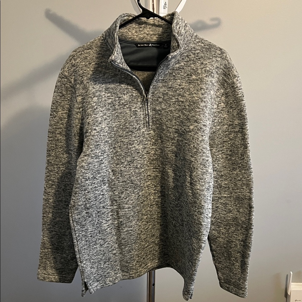 Beverly Hills Polo Club Men's Heathered Zip-Up Sweater